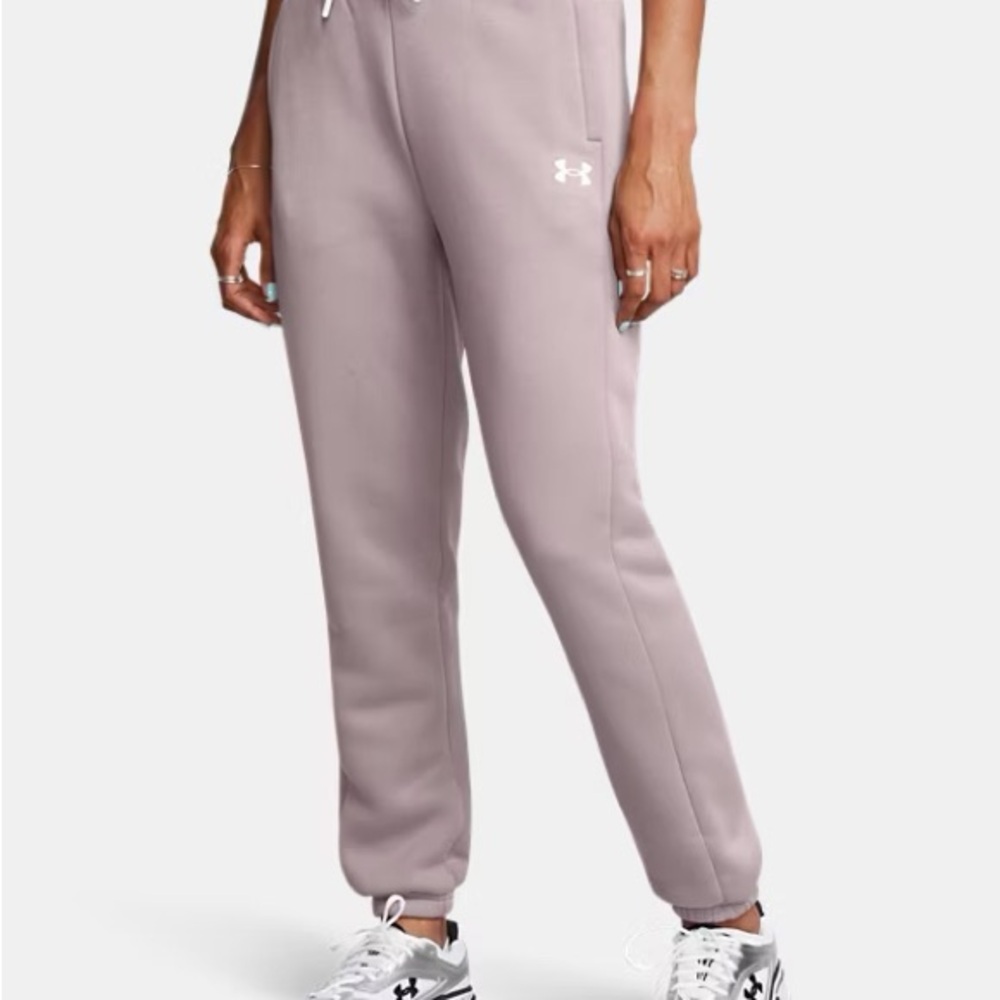 Under Armour Gray Track Pants with Elastic Waistband and Cuffs